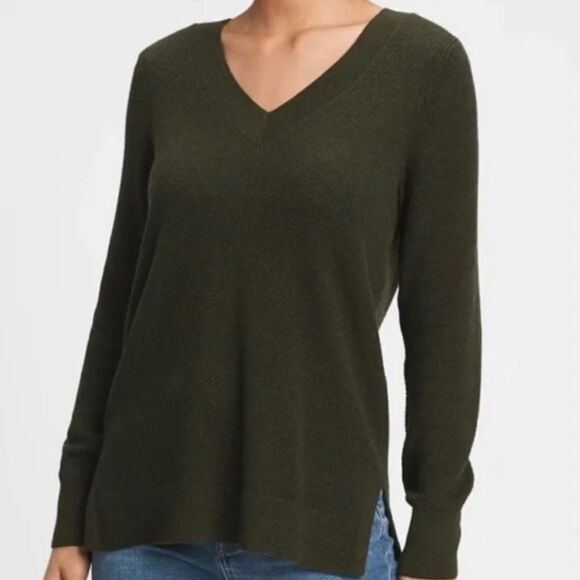 Gap Bella Green Textured V-Neck Sweater - Picture 4 of 11